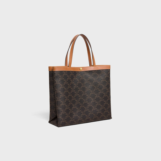 Small Square Cabas in Triomphe Canvas - angled view
