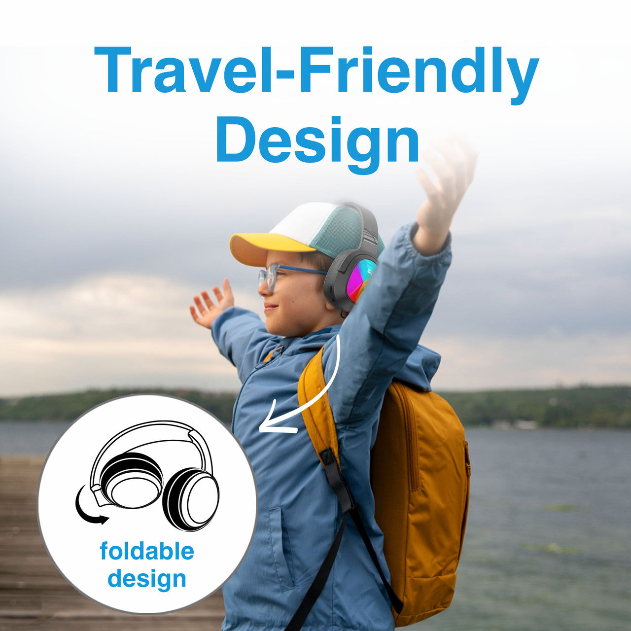 Laser Kids Wireless Headphones – Volume Limited (Black)