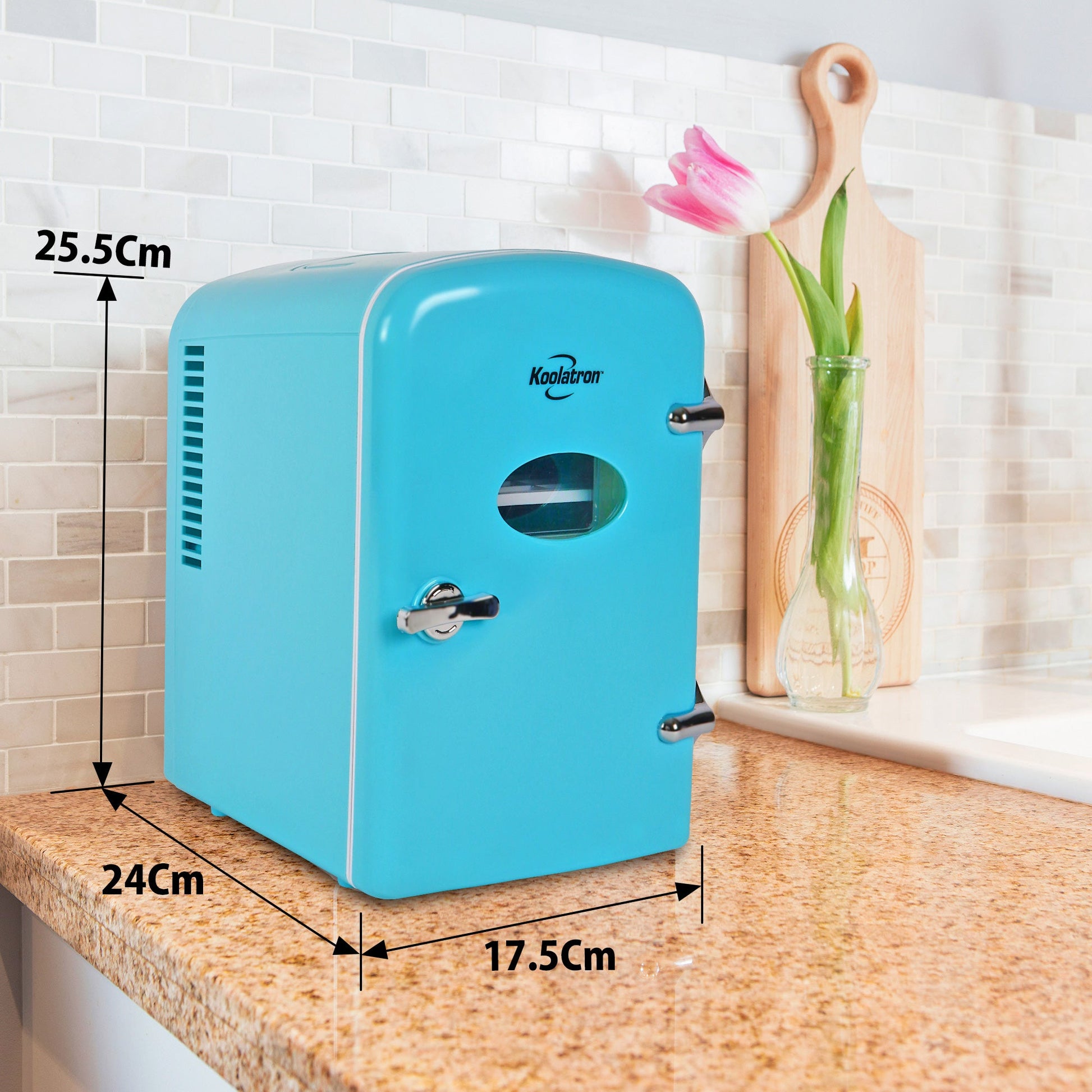 Koolatron Retro Mini Fridge 4L Aqua