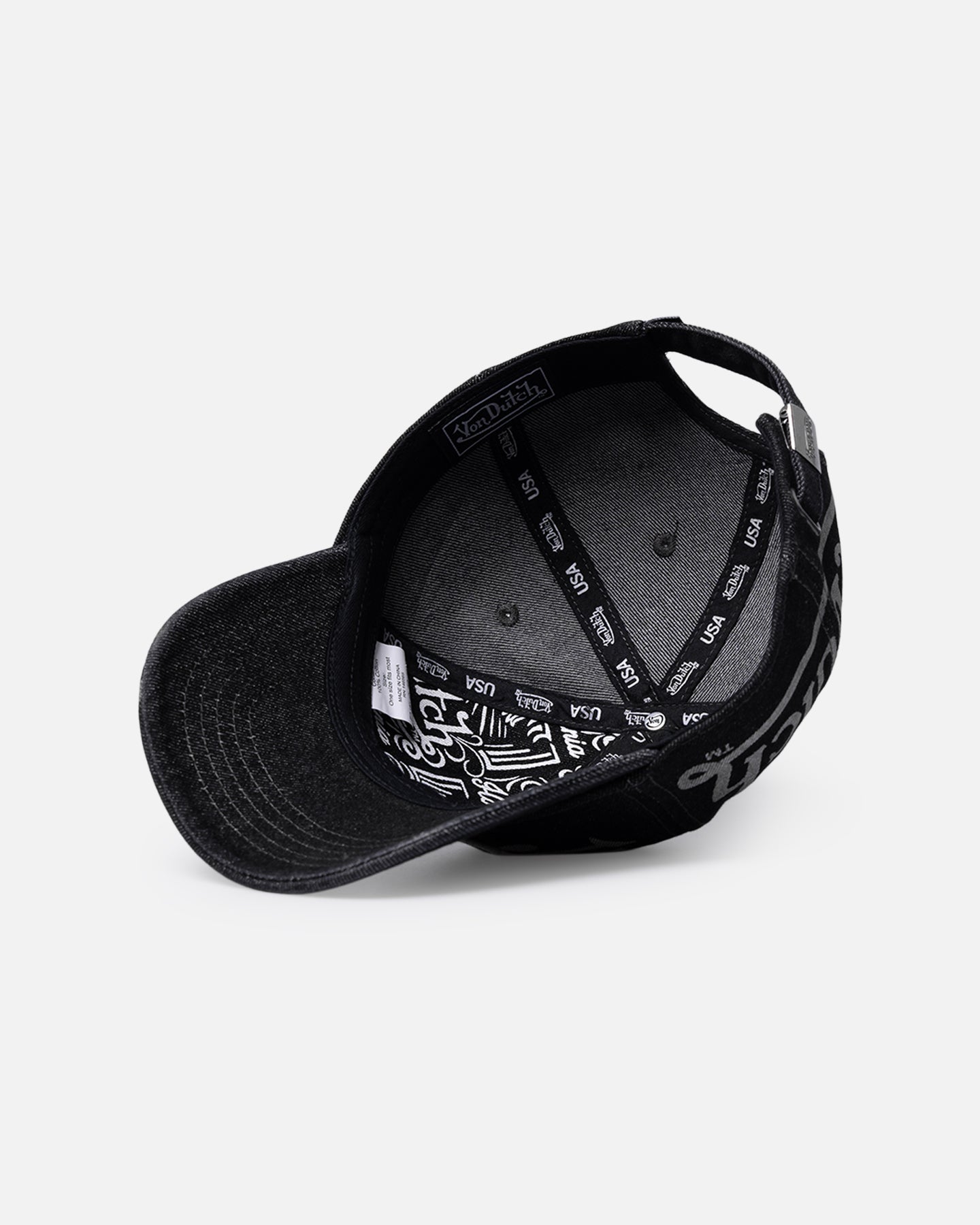 Von Dutch Bleach Oval Dad Strapback Cap Black