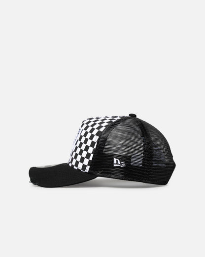 New Era Las Vegas Raiders 'Checker Trucker' 9FORTY A-Frame Trucker Snapback White