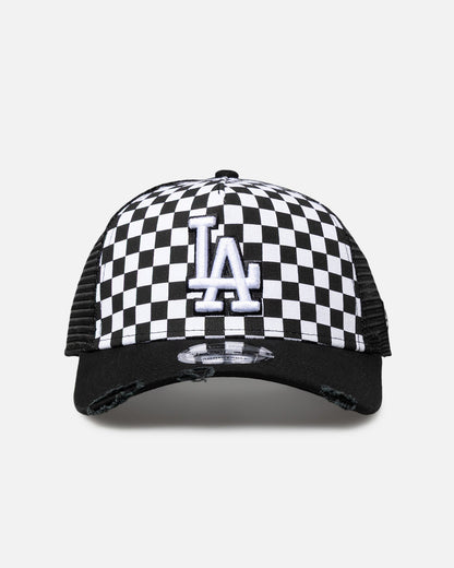 New Era Los Angeles Dodgers 'Checker Trucker' 9FORTY A-Frame Trucker Snapback White