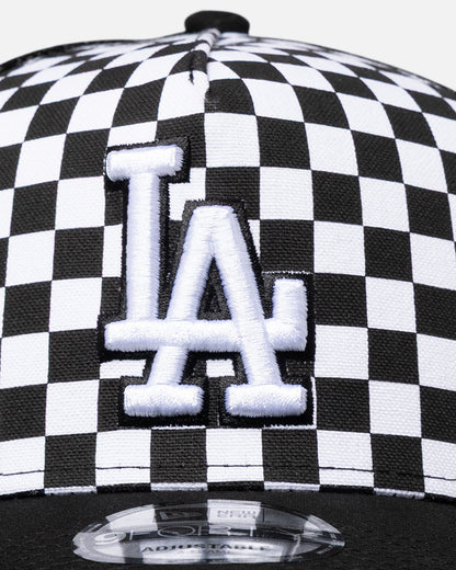 New Era Los Angeles Dodgers 'Checker Trucker' 9FORTY A-Frame Trucker Snapback White