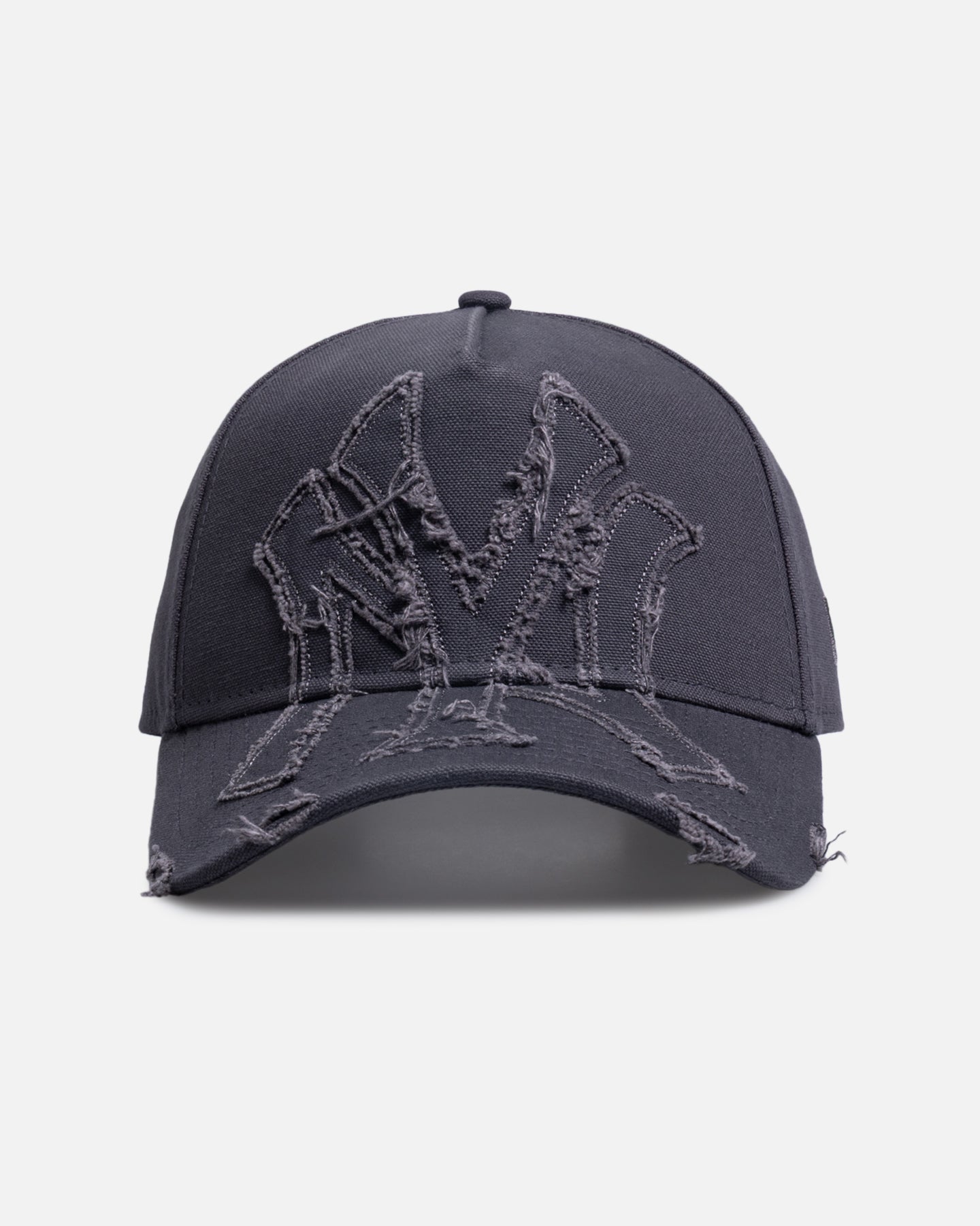 New Era New York Yankees 'Applique Distressed' 9FORTY A-Frame Snapback Dark Grey