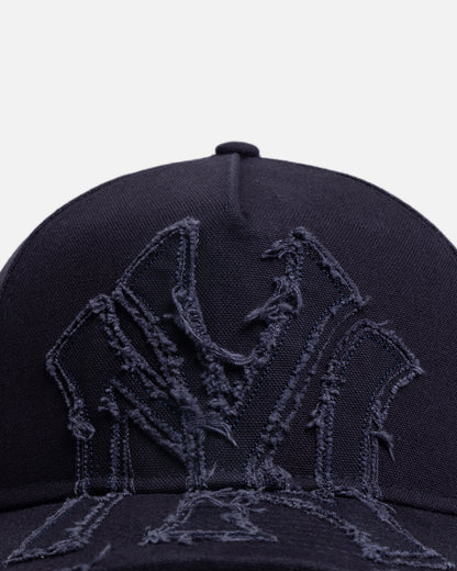 New Era New York Yankees 'Applique Distressed' 9FORTY A-Frame Snapback Navy