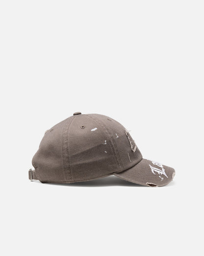 Mitchell & Ness Los Angeles Lakers 'Gothic Arch' Dad Fit Strapback Washed Chocolate
