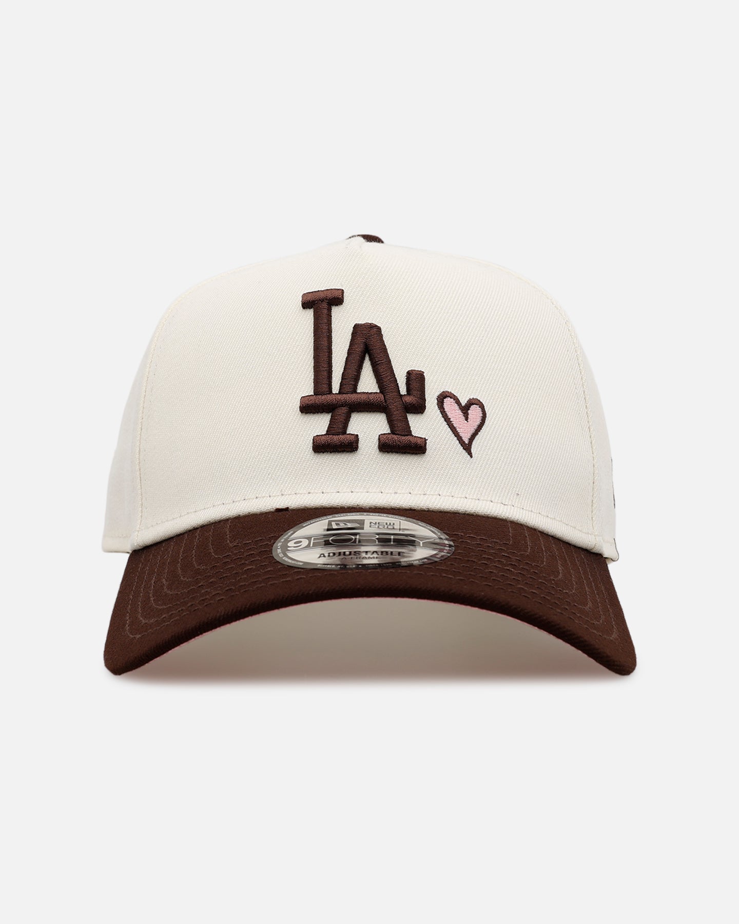 New Era Los Angeles Dodgers 'Pink Satin Pink Hearts Walnut' 9FORTY A-Frame Snapback Chrome/Walnut