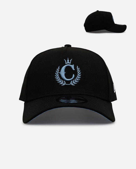 New Era X Culture Kings 'Black & Sky Blue' 9FORTY A-Frame Snapback Black/Sky Blue