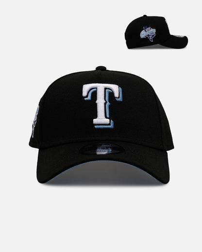 New Era Texas Rangers 'Black And Sky Blue' 9FORTY A-Frame Snapback Black/Sky Blue