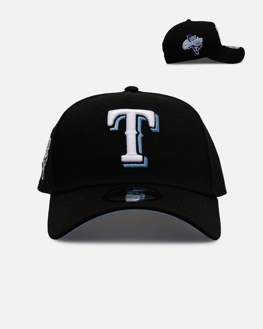 New Era Texas Rangers 'Black And Sky Blue' 9FORTY A-Frame Snapback Black/Sky Blue