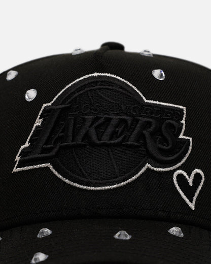 New Era Los Angeles Lakers 'Black Satin Hearts' 9FORTY A-Frame Snapback Black