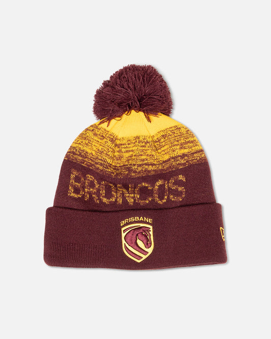 New Era Brisbane Broncos 'NRL Ombre Marle' Knitted Beanie Official Team Colour
