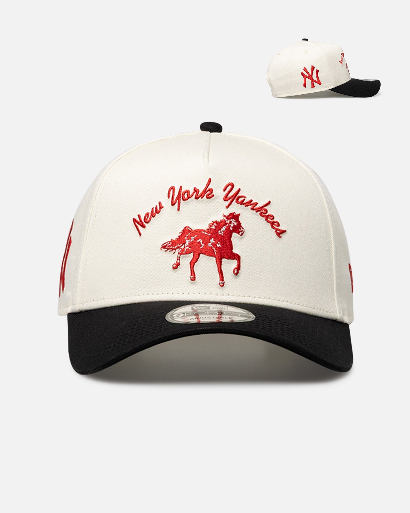 New Era New York Yankees 'Galloping Horse' 9FORTY A-Frame Snapback White/Black