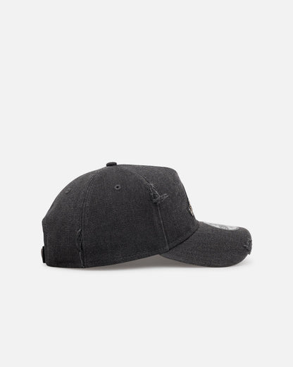 New Era Atlanta Braves 'Patent Leather' 9FORTY A-Frame Strapback Washed Black