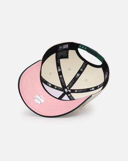 New Era Oakland Athletics 'Pink Satin Hearts Green' 9FORTY A-Frame Snapback Chrome/Dark Green