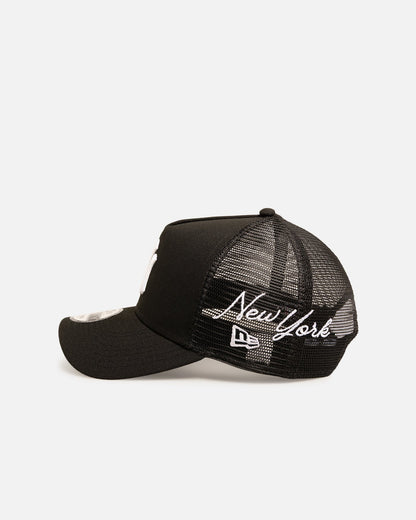 New Era New York Yankees 9FORTY A-Frame Trucker Snapback Black