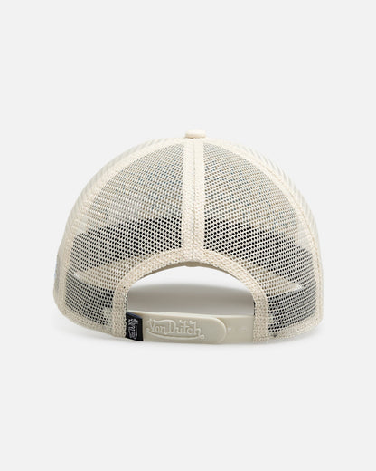 Von Dutch Distressed Trucker Snapback Ecru/Light Blue