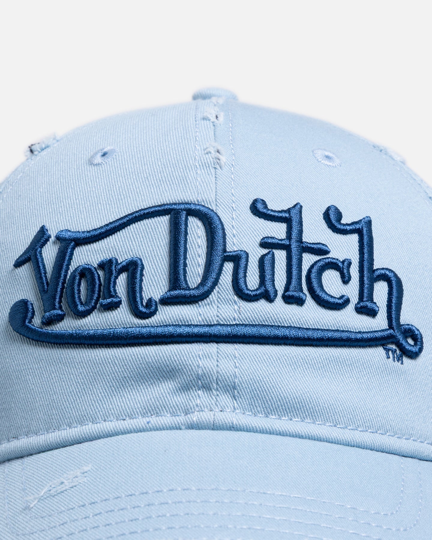 Von Dutch Signature Brim Dad Strapback Cap Light Blue