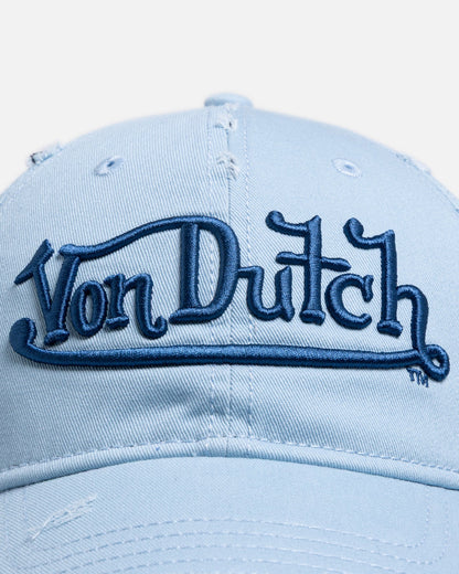 Von Dutch Signature Brim Dad Strapback Cap Light Blue