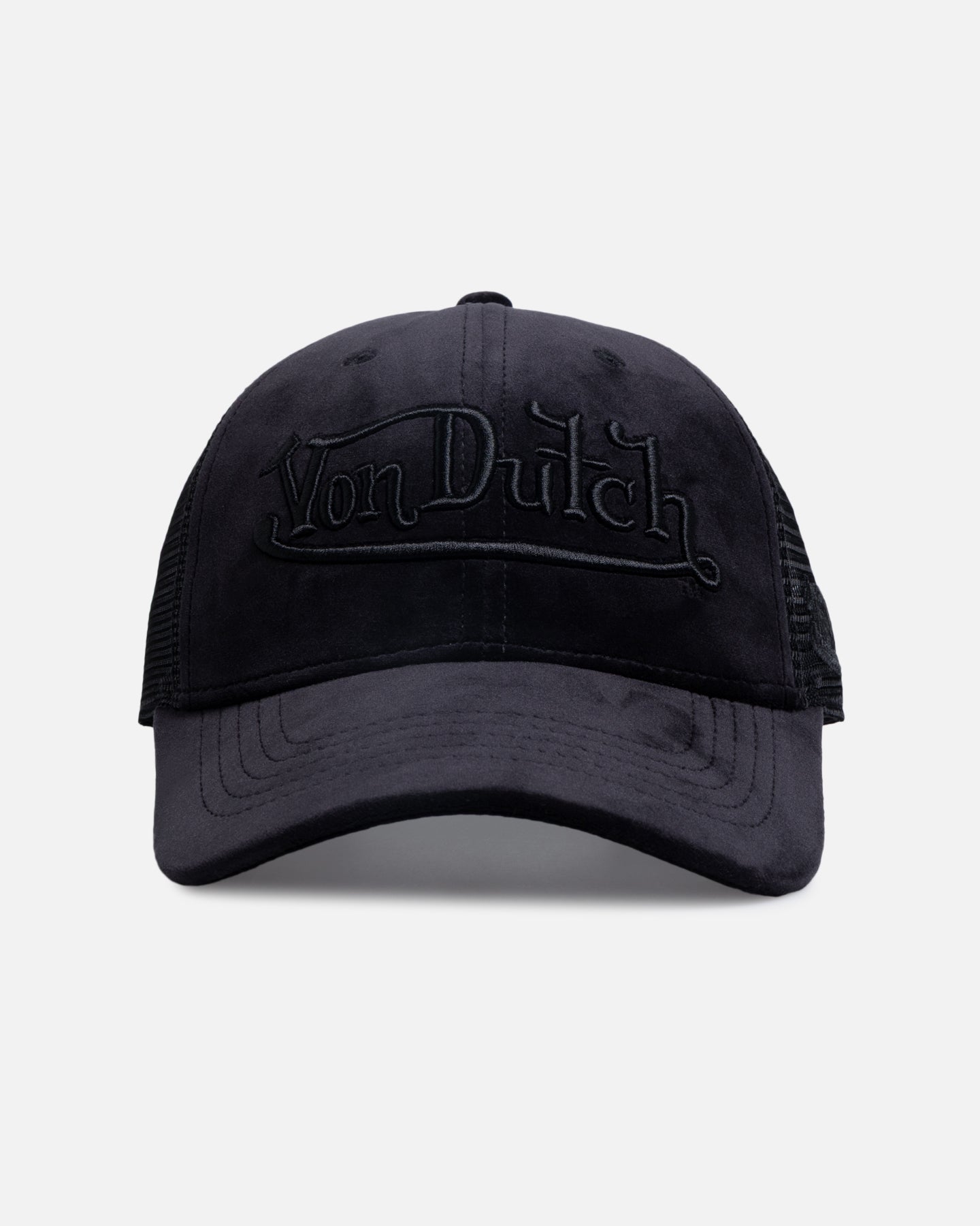 Von Dutch Signature Velvet Trucker Snapback Black