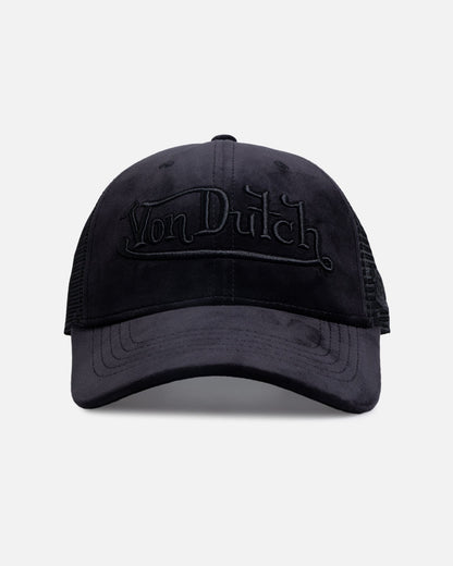 Von Dutch Signature Velvet Trucker Snapback Black