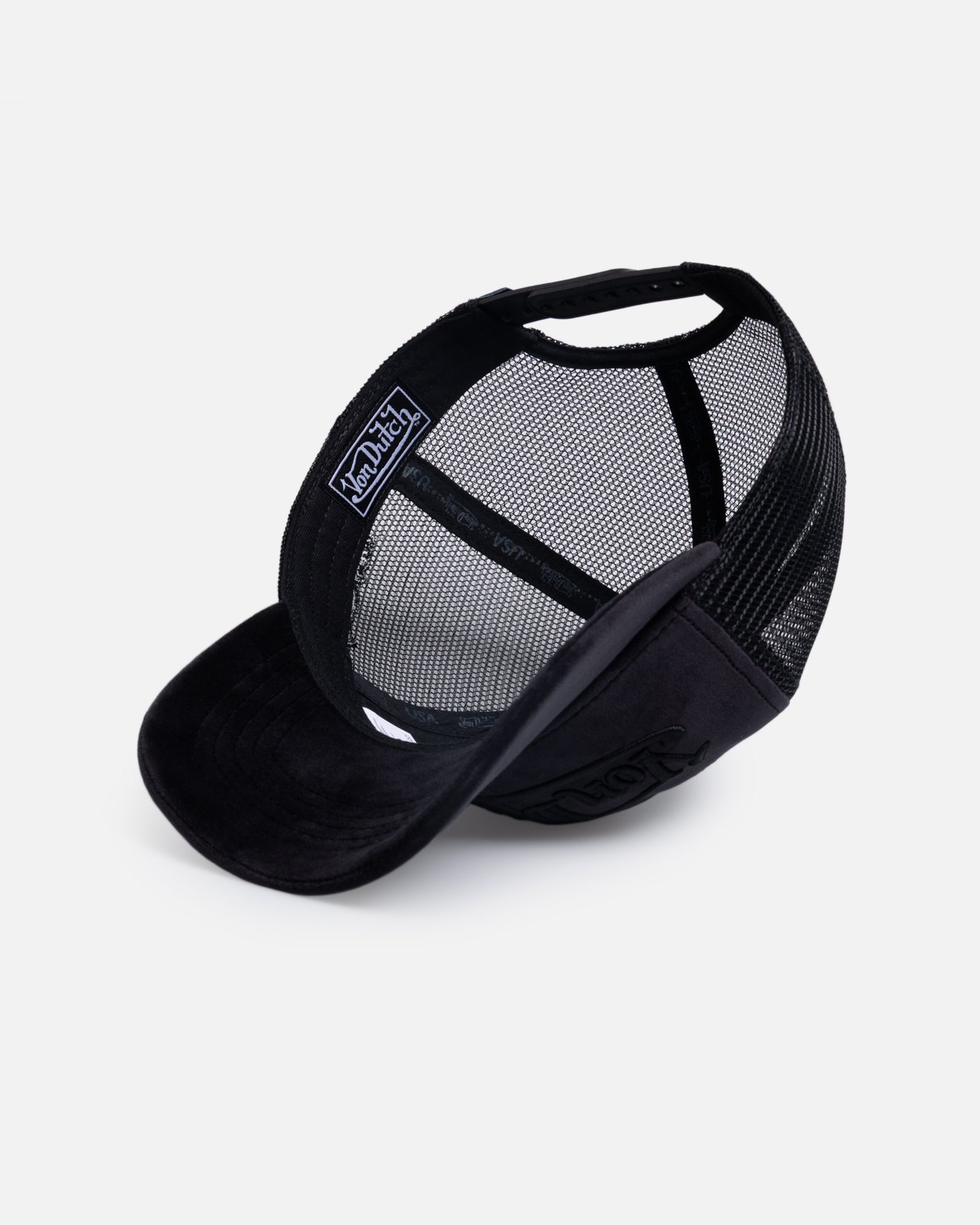 Von Dutch Signature Velvet Trucker Snapback Black