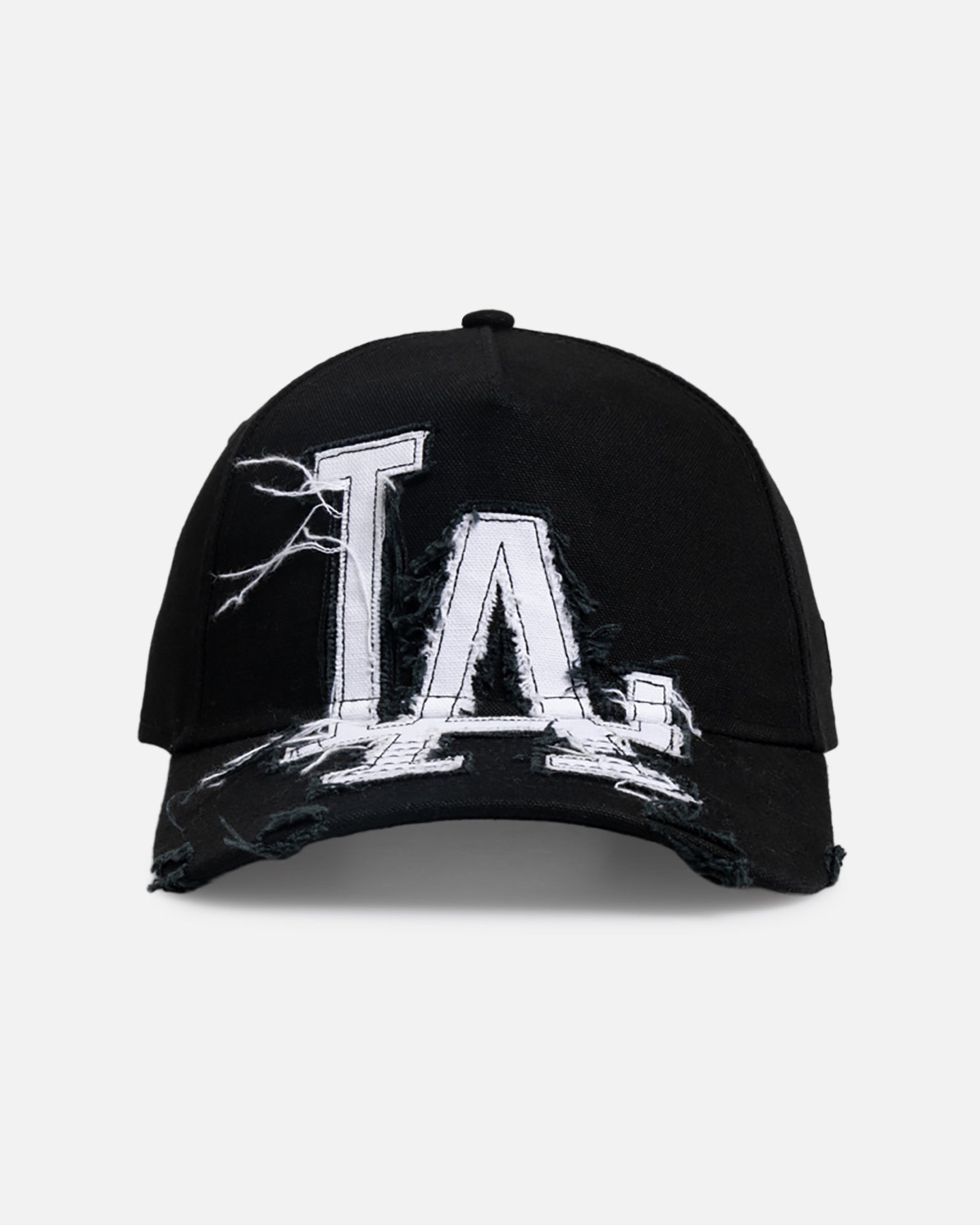 New Era Los Angeles Dodgers 'Applique Distressed' 9FORTY A-Frame Snapback Black/White