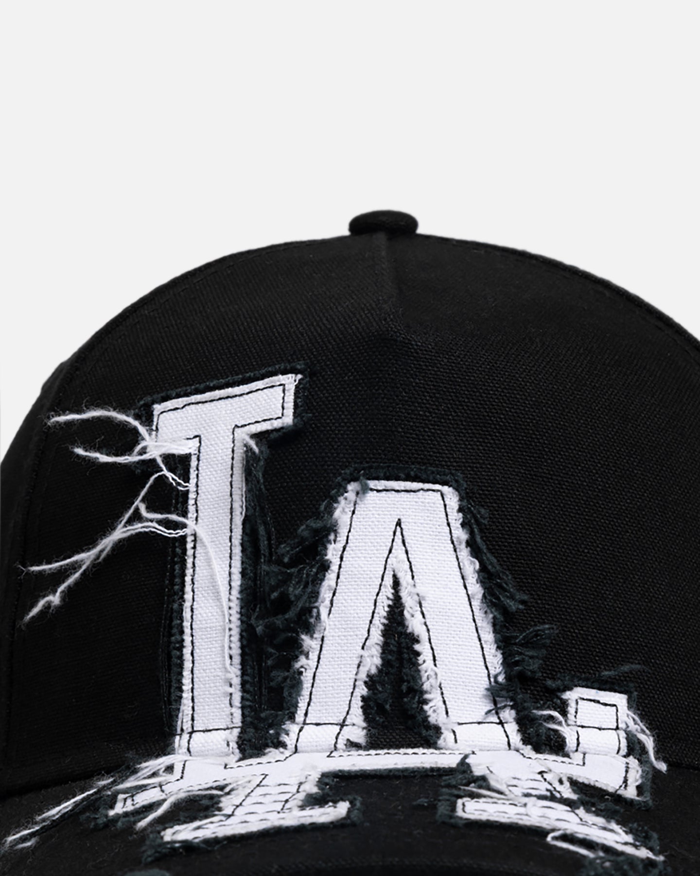 New Era Los Angeles Dodgers 'Applique Distressed' 9FORTY A-Frame Snapback Black/White
