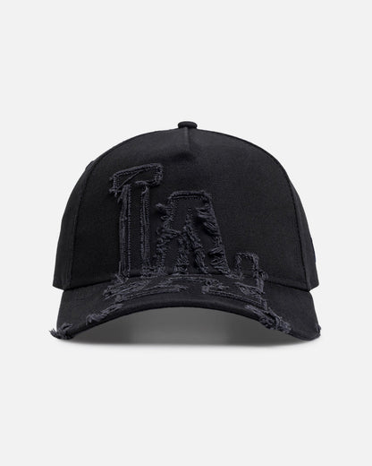 New Era Los Angeles Dodgers 'Applique Distressed' 9FORTY A-Frame Snapback Navy