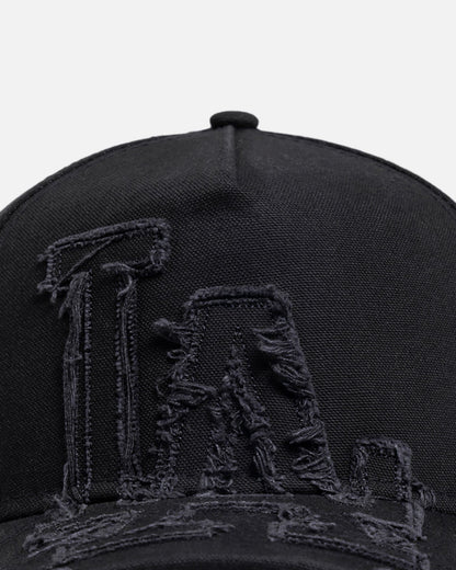 New Era Los Angeles Dodgers 'Applique Distressed' 9FORTY A-Frame Snapback Navy