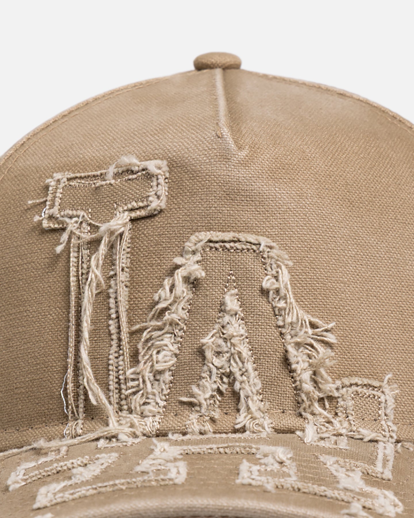 New Era Los Angeles Dodgers 'Applique Distressed' 9FORTY A-Frame Snapback Khaki