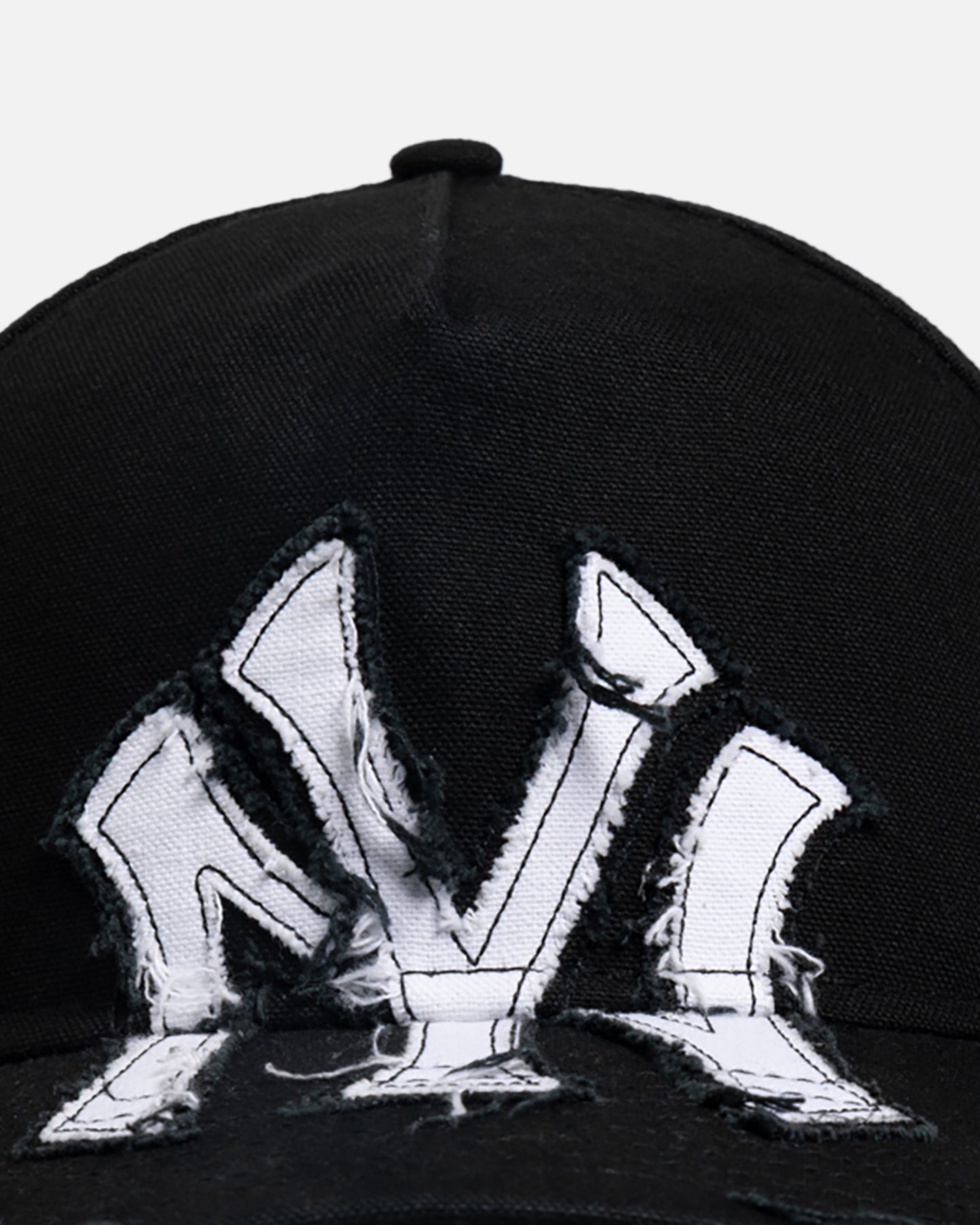 New Era New York Yankees 'Applique Distressed' 9FORTY A-Frame Snapback Black/White