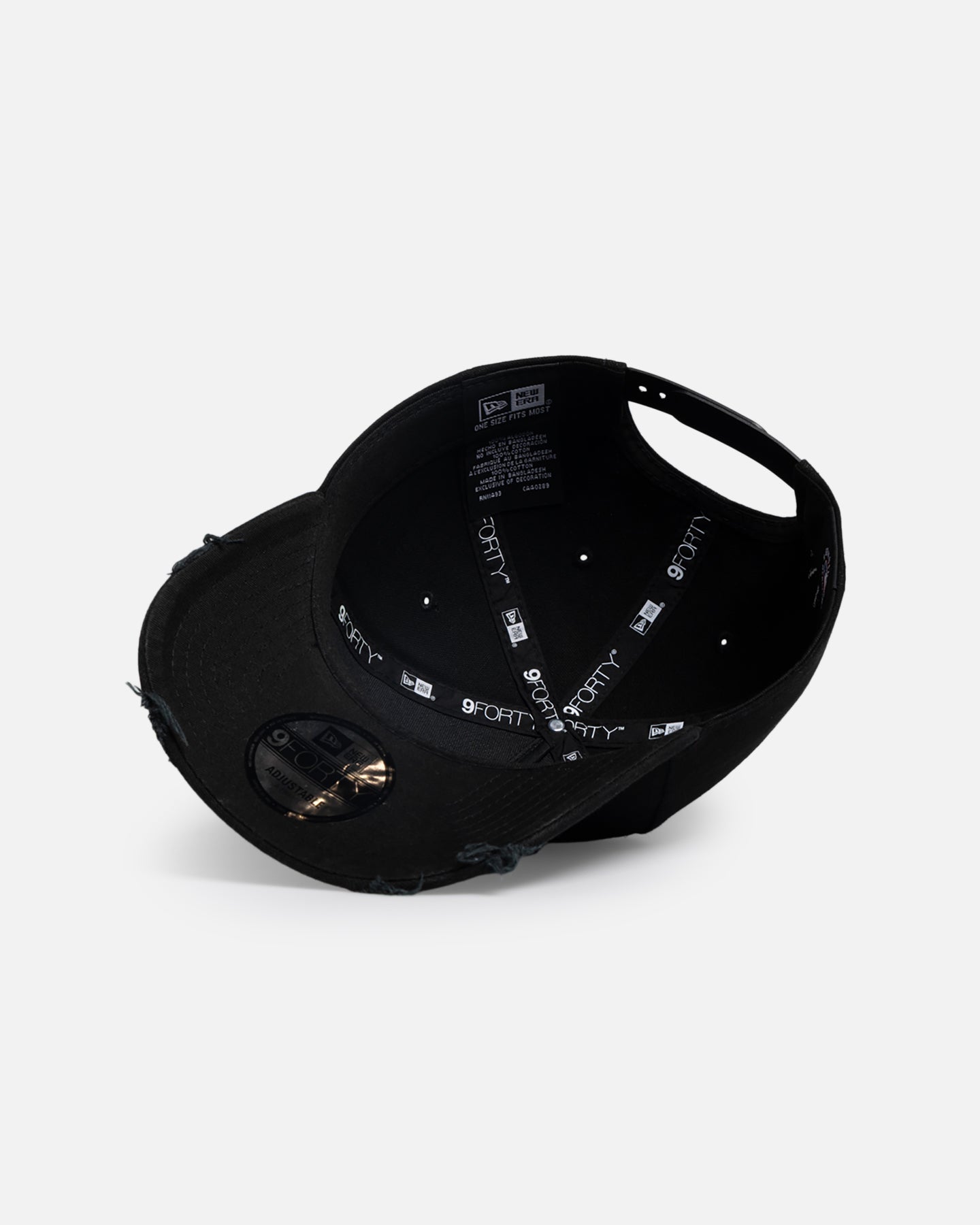 New Era New York Yankees 'Applique Distressed' 9FORTY A-Frame Snapback Black/White