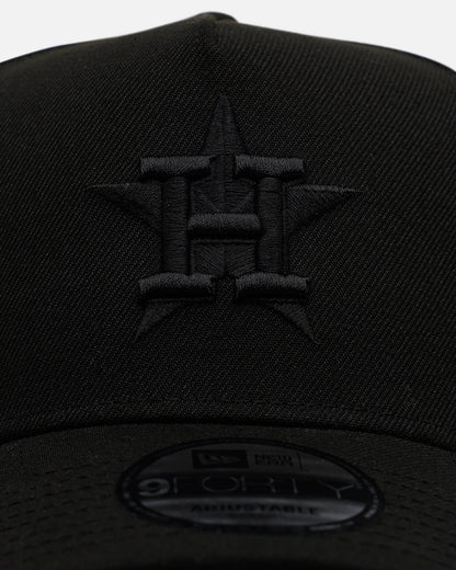 New Era Houston Astros 'Easy Black' 9FORTY A-Frame Snapback Black/Black