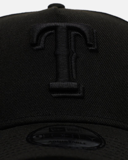 New Era Texas Rangers 'Easy Black' 9FORTY A-Frame Snapback Black/Black