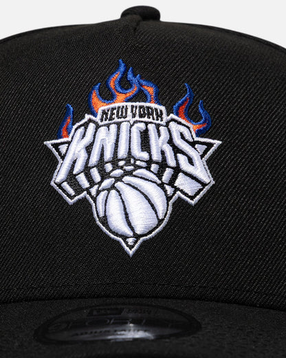 New Era New York Knicks 'Flame Logo' 9FORTY A-Frame Snapback Black