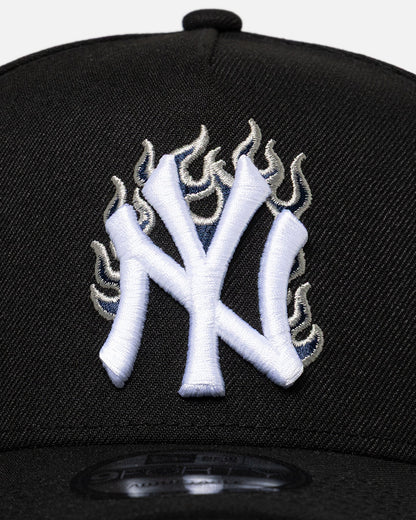 New Era New York Yankees 'Flame Logo' 9FORTY A-Frame Snapback Black