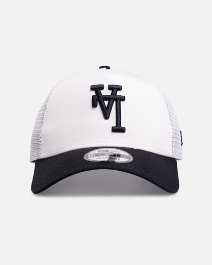 New Era Los Angeles Dodgers 'Upside Down Logo' 9FORTY A-Frame Trucker Snapback White/Black