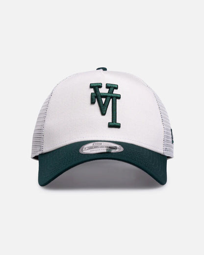 New Era Los Angeles Dodgers 'Upside Down Logo' 9FORTY A-Frame Trucker Snapback White/Green