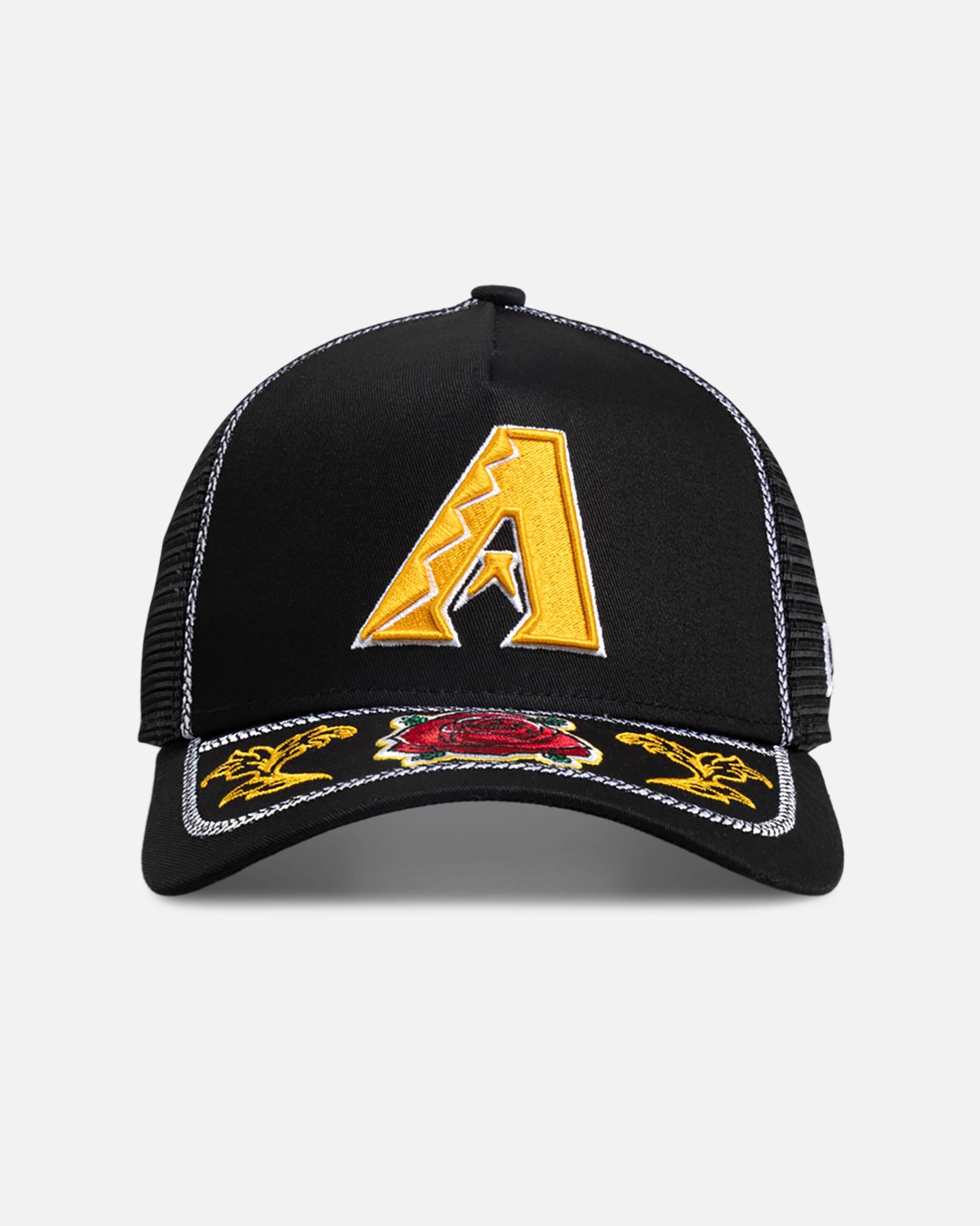 New Era Arizona Diamondbacks 'Rose Visor' 9FORTY A-Frame Trucker Snapback Black/Rose
