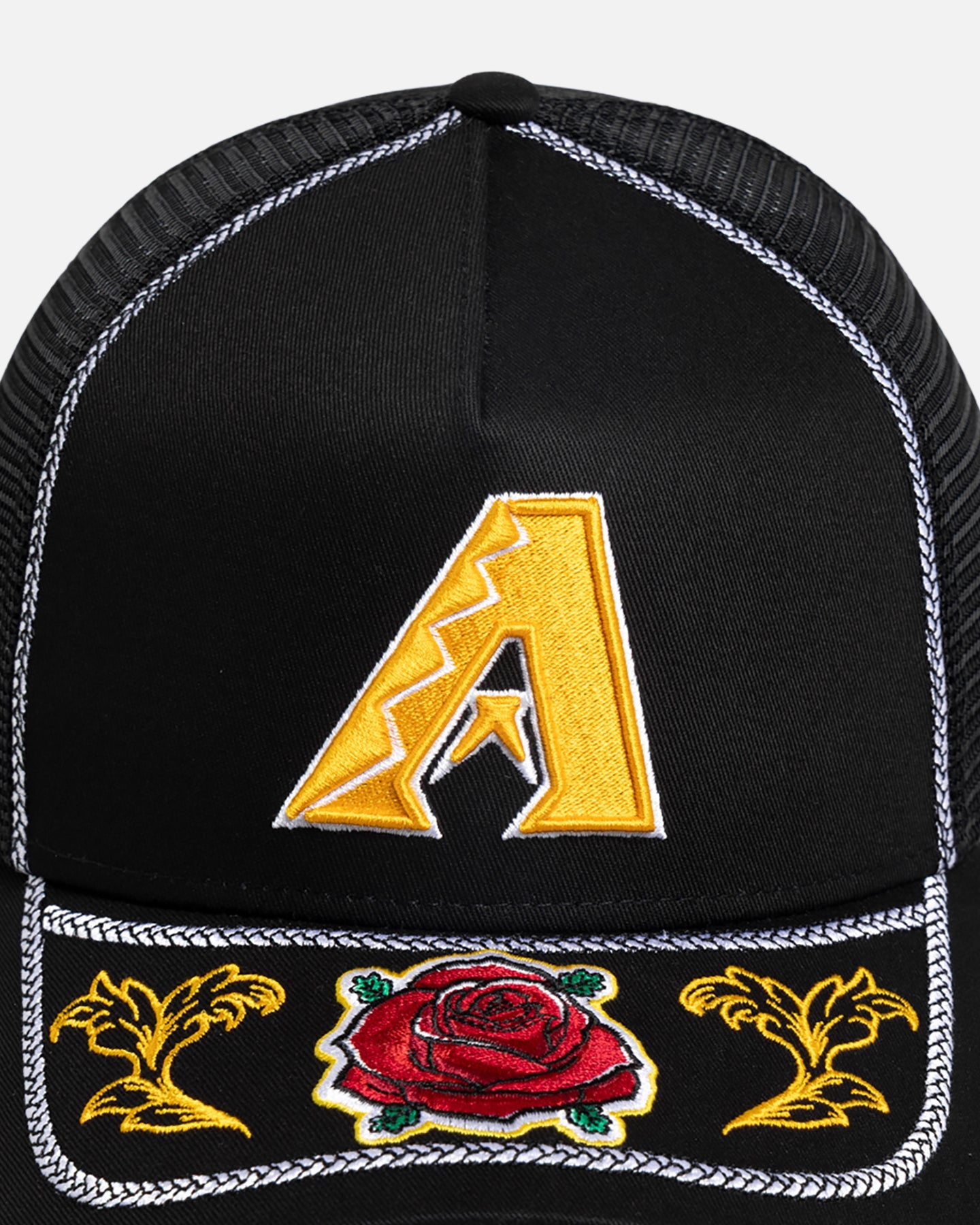 New Era Arizona Diamondbacks 'Rose Visor' 9FORTY A-Frame Trucker Snapback Black/Rose