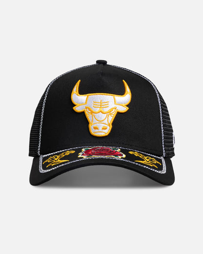 New Era Chicago Bulls 'Rose Visor' 9FORTY A-Frame Trucker Snapback Black/Rose