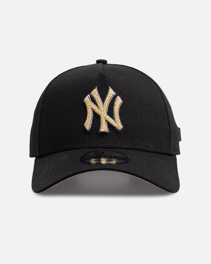 New Era New York Yankees 'Canvas Chainstitch Project X' 9FORTY A-Frame Snapback Black/Gold