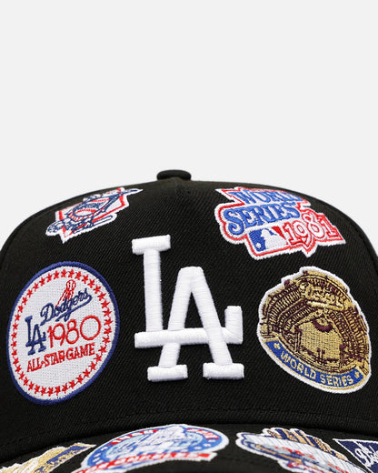 New Era Los Angeles Dodgers 'All Over Embroidery' 9FORTY A-Frame Snapback Black