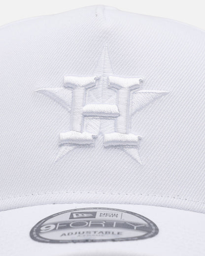 New Era Houston Astros 'Easy White' 9FORTY A-Frame Snapback White/White