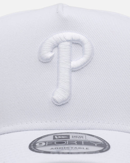 New Era Philadelphia Phillies 'Easy White' 9FORTY A-Frame Snapback White/White
