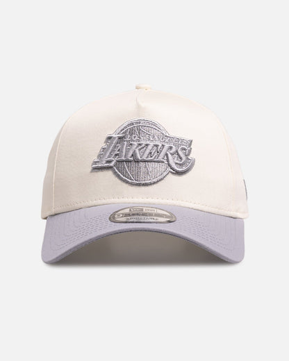 New Era Los Angeles Lakers 'Chrome Grey' 9FORTY A-Frame Snapback White/Silver