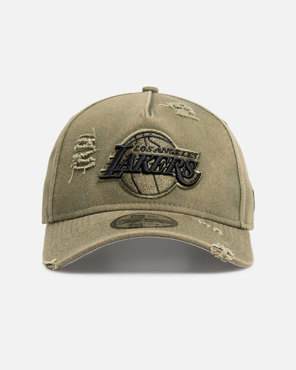 New Era Los Angeles Lakers 'Distressed Olive' 9FORTY A-Frame Snapback Olive