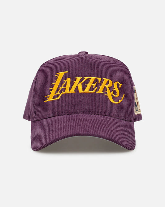 Mitchell & Ness Los Angeles Lakers 'Vintage Cord' Pro Pinch Snapback Purple