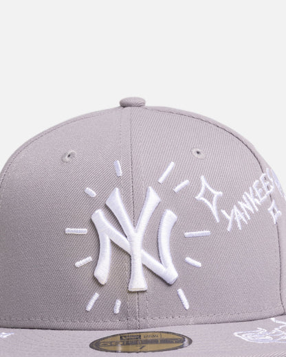 New Era New York Yankees 'MLB Scribble' 59FIFTY Fitted Grey